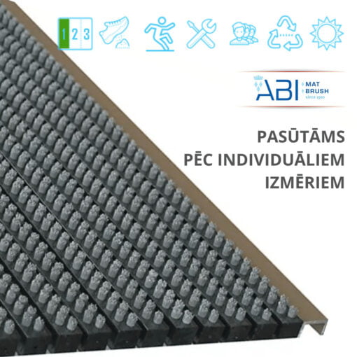 ABIMAT Brushmat built-in door knocker with anodised aluminium profiles