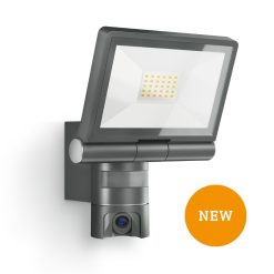 Steinel XLED CAM2 SC Anthracite sensora prožektors ar Full HD videokameru un papildus drošības funkciju mājoklim